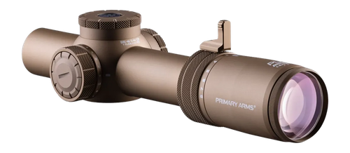 Primary Arms PLxC 24MM Objective, 1-8X Magnification, 30mm Main Tube, 1st Focal Plane, Illuminated ACSS Raptor 5.56 Y Reticle, .1 MRAD, Flat Dark Earth