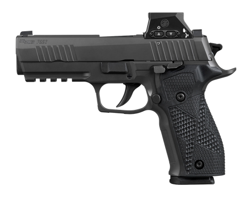 Sig Sauer P226 Optic Full Size 9mm, 4.4" Bull Barrel, ROMEO-X SIG-LOC Pro Red Dot, Black, Hogue G10 Grips, 18rd