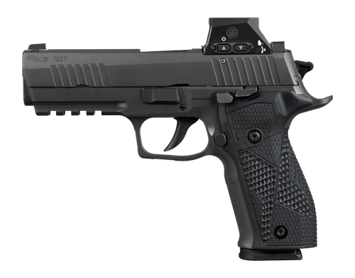 Sig Sauer P226 Optic Full Size 9mm, 4.4" Bull Barrel, ROMEO-X SIG-LOC Pro Red Dot, Black, Hogue G10 Grips, 10rd