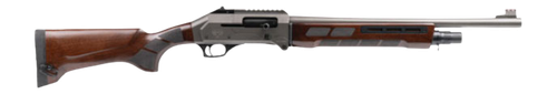 Panzer Arms FS1 Pro 12 Ga 3" 4rd, 20" Black Shrouded Barrel, Disruptive Gray Cerakote Aluminum Receiver Picatinny Rail, Fixed Walnut Stock