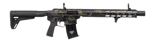 Panzer Arms AR12 Pro-L 3" 5rd,18.50" Black Barrel, Multicam Aluminum Receiver Picatinny Rail, M-Lok Handguards, Gray Synthetic Stock, Black Polymer Grip