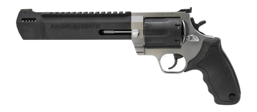 Taurus USA Raging Hunter, Revolver, Double/Single Action, Large Frame, 350 Legend, 8.37" Barrel, Matte Silver and Black, Rubber Grips, Blade Front with Adjustable Rear Sights, 6rd