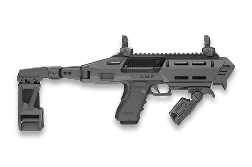 FAB Defense AMP PRO, Pistol Conversion Kit, Folding Brace, Picatinny Top Rail, Fits Glock 17/19, Black