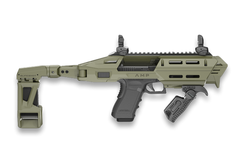 FAB Defense AMP PRO, Pistol Conversion Kit, Folding Brace, Picatinny Top Rail, Fits Glock 17/19, ODG