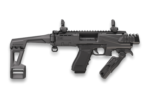FAB Defense KPOS Scout Advanced, Pistol Conversion Kit, Folding Brace, Includes Foregrip & Sights, Fits Glock 17/19, Black