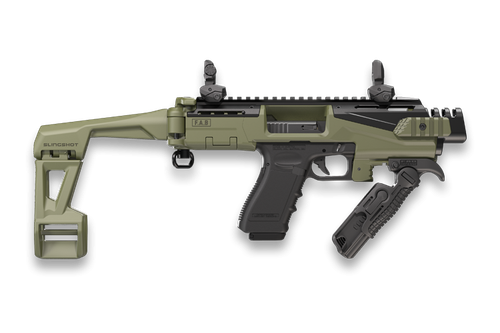 FAB Defense KPOS Scout Advanced, Pistol Conversion Kit, Folding Brace, Includes Foregrip & Sights, Fits Glock 17/19, ODG