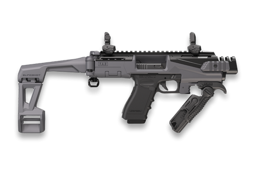 FAB Defense KPOS Scout Advanced, Pistol Conversion Kit, Folding Brace, Includes Foregrip & Sights, Fits Glock 17/19, Gray