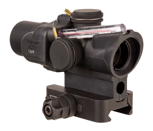 Trijicon Compact ACOG 1.5x16S, 1.5x Magnification, 16mm Objective, Dual Illuminated, Red 115/147gr 9mm PCC RTR Reticle, Black, Includes Q-LOC Mount