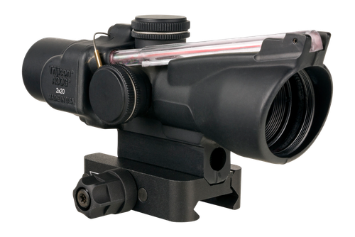 Trijicon Compact ACOG 2X20, 2x Magnification, 20mm Objective, Dual Illuminated, Red 55gr .223 RTR Reticle, Black, Includes Q-LOC Mount