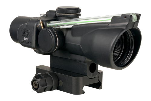 Trijicon Compact ACOG 2X20, 2x Magnification, 20mm Objective, Dual Illuminated, Green 55gr .223 RTR Reticle, Black, Includes Q-LOC Mount