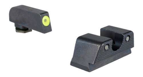 Trijicon Suppressor/Optic Height HD XR Night Sight Set, Fits Glock 43X/48 MOS/43/42, Green Tritium with Yellow Outline Front, Green Tritium with Black Outline U Notch Rear