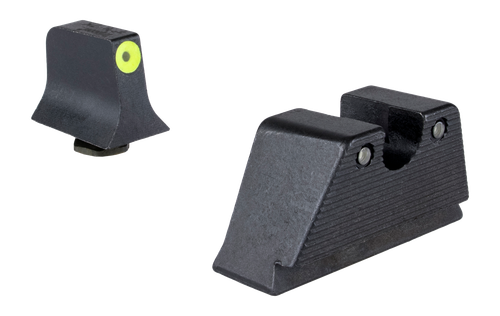 Trijicon Suppressor/Optic Height HD XR Night Sight Set, Fits Glock 20/21/29/30/41 (Includes S and SF Variants), Green Tritium with Yellow Outline Front, Green Tritium with Black Outline U Notch Rear