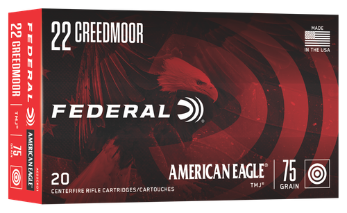 Federal American Eagle, 22 Creedmoor, 75gr, Total Metal Jacket, 20rd Box