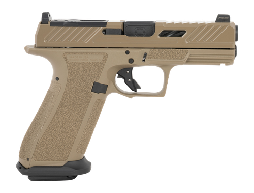 Shadow Systems XR920 Elite Blemished 9mm, 4.50" Match Grade/Spiral Fluted Barrel, Flat Dark Earth Cerakote Optic Cut/Serrated Slide, Beavertail Frame, 17rd