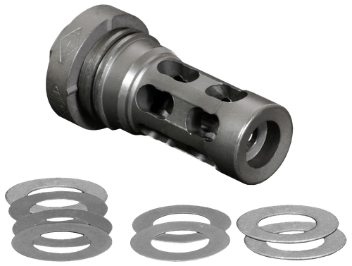 Yankee Hill QD Light Tactical Muzzle Brake made of Black Steel with 5/8"-24 tpi Threads for 30 Caliber AR-Platform