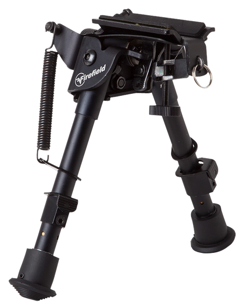 Firefield Compact Bipod, 6-9", Black, Aluminum, Swivel Stud Attachment or Picatinny Rail (Adapter Included)