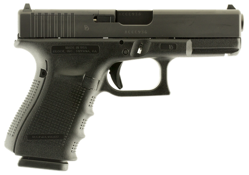 *D* Glock G19 Gen4 MOS 9mm 4.02" Barrel, Black Frame & Optic Cut Slide, Modular Backstrap, 15rd