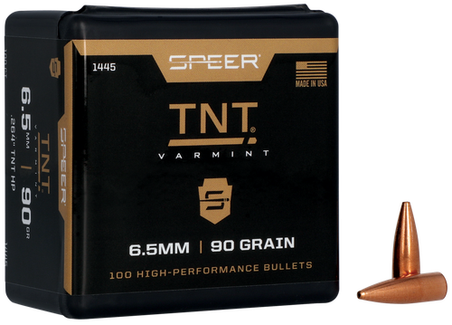 Speer Rifle Bullets TNT 6.5mm .264 90 Gr, Hollow Point, 100/Box