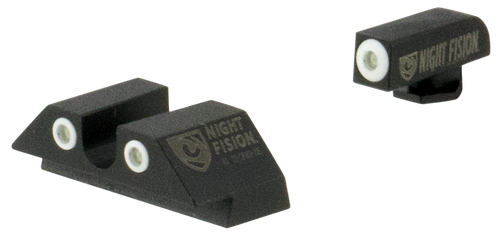 Night Fision GLK00107WGWG Night Sight Set Square Front/U-Notch Rear Glock 17/17L/19/22-28/31-35/37-39 Tritium Green Tritium White Outline Tritium Green Tritium White Outline Black