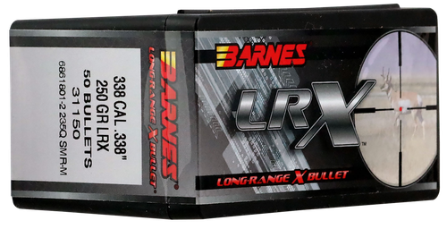 Barnes Bullets LRX Long Range 338 Caliber .338 250gr, LRX Boat Tail/ 50 Per Box