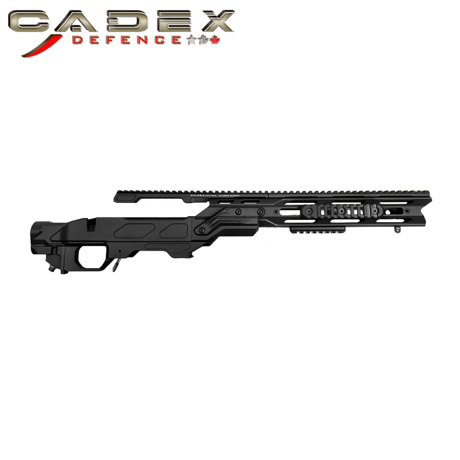Cadex Defense Tactical Core Rifle Chassis, RH Remington 700 Long Action, Black