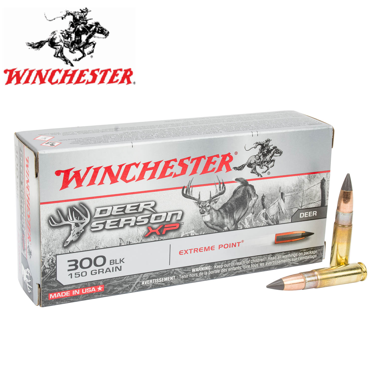 Winchester Deer Season XP 300 Blackout 150gr. Extreme Point Ammunition, 20 Round Box