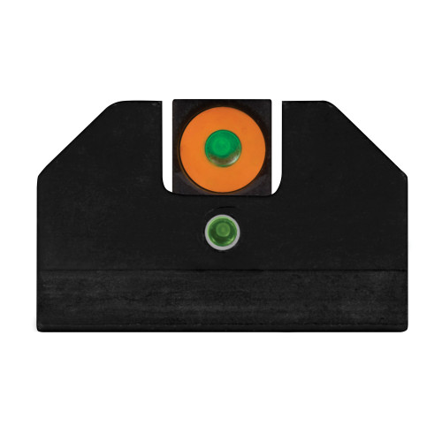 XS Sights F8 Night Sights, Fits S&W M&P Full Size and Compact, Green with Orange Outline Front, Green Rear, Tritium Front/Rear
