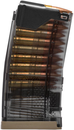 Lancer Systems Magazine, L5 Advanced Warfighter, 300 Blackout, 20rd, Fits AR s, Polymer, Translucent Smoke