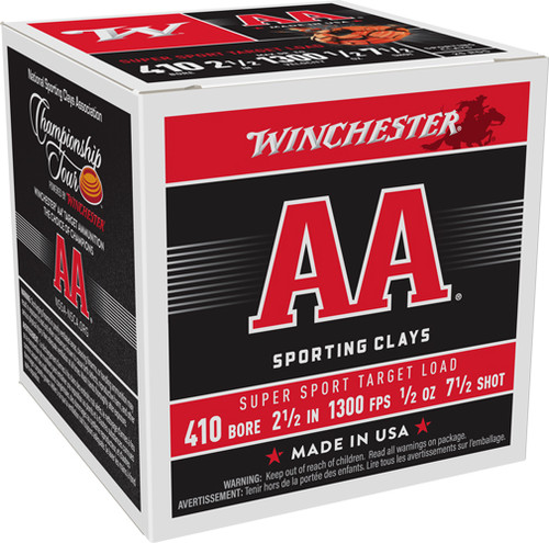 AA Super-Sport 410 Ga, , 2.5", 1300 FPS, 1/2oz, 7.5 Shot, 250rd/Case (10 Boxes of 25rd)