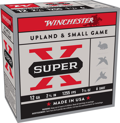 Winchester Super-X Heavy Ga, me Load12 Ga, , 2.75", 1255 FPS, 1.125oz, 6 Shot, 250rd/Case (10 Boxes)