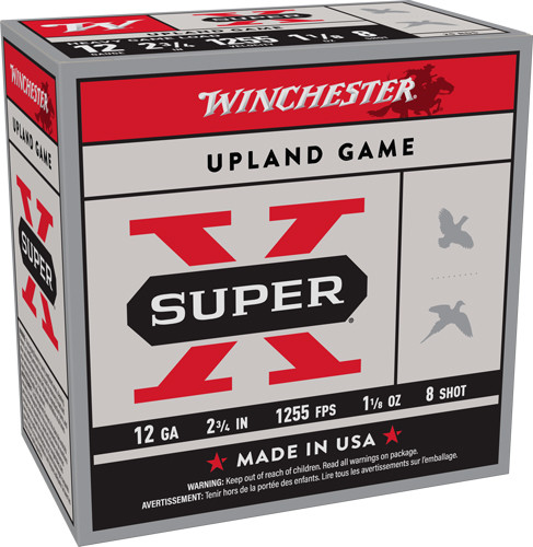 Winchester Super-X Heavy Ga, me Load 12 Ga, , 2.75", 1255 FPS, 1.125 oz, 8 Shot, 250rd/Case (10 Boxes/Case)