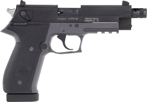 GSG FireFly 22 LR 13rd, 4.90" Black Threaded Barrel, Smoke Gray Aluminum Serrated Slide, Smoke Gray Aluminum Frame Picatinny Rail, Textured Grip