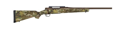 Mossberg Patriot Compact 22-250 Remington 5rd,18" Patriot Brown Cerakote Threaded Bull Barrel, Patriot Brown Cerakote Steel Receiver Picatinny Rail, MultiCam Fixed Synthetic Stock