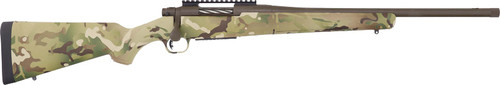 Mossberg Patriot Compact 300 Win Mag, 20" Threaded Bull Barrel, Patriot Brown Cerakote, Picatinny, MultiCam Fixed Stock, 4rd