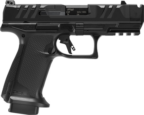 Walther PDP, PRO-X F-Series, Compact, 9mm, 4" Barrel, Threaded, Parker Mountain Machine Compensator, Tenifer Black, Optics Ready, Adjustable Sights, 3x18rd Mags