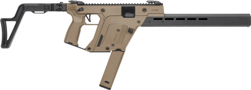 Kriss VECTOR CRB Gen III 9mm, 16" Threaded Barrel, 1/2X28, Matte , Flat Dark Earth, Low-Profile Flip-Ups, 3 Pos Adj Folding Stock, 40rd