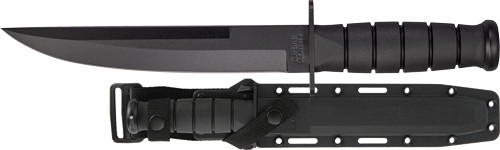 KA-BAR Knives Modified Tanto Ka-bar, Fixed Blade Knife, 8" Blade Length, 12.75" Overall Length, Plain Edge, 1095 Cro-Van, Matte Finish, Black, Kraton G Handle, Includes Nylon Sheath