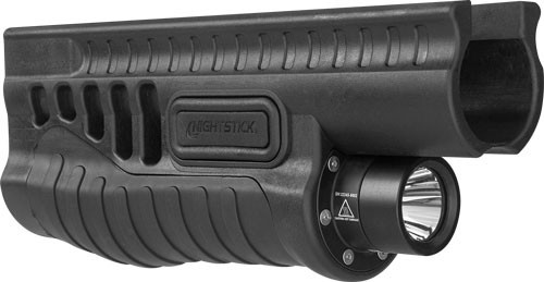 Nightstick SFL Shotgun, Forend Light Mossberg 12 Ga 500/590/590A1/Shockwave 1200 Lumens Output White LED 203 Meter Beam Black Nylon Over-molded Grip