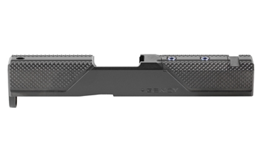 Agency Arms Syndicate S2, Stripped Slide, Optics Ready, Front and Rear Knurling, Diamond Like Carbon Coating, Black, Fits Glock 43/43X SYN-43S2