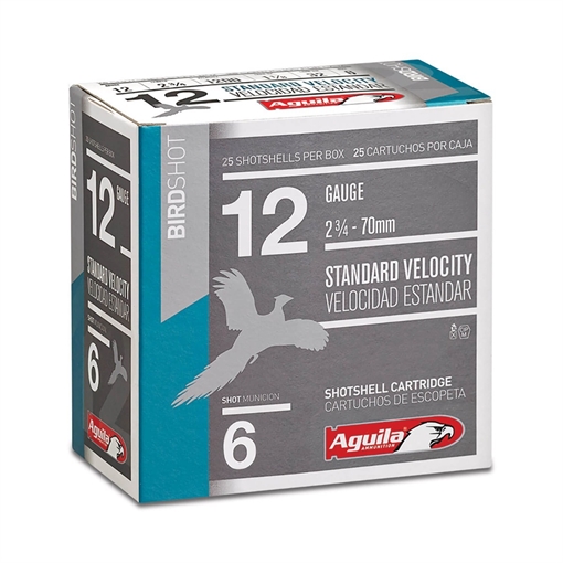 Aguila Ammunition 12ga Birdshot 2.75 inch Shotgun Shells - #6 Shot 1-1/8oz 1200 fps 25rd Box 1CHB1216