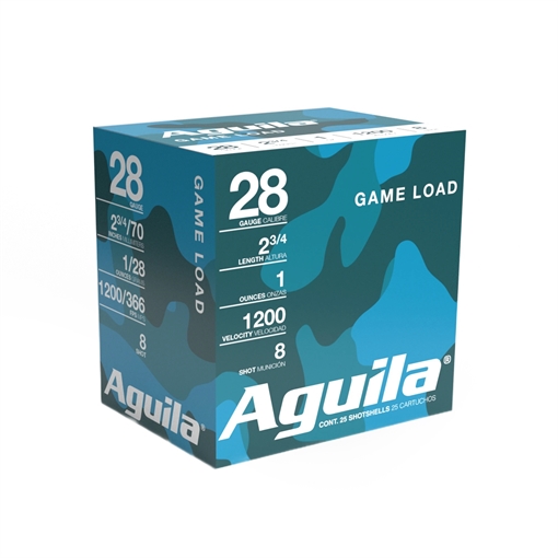 Aguila Ammunition 28ga Birdshot 2.75 inch Shotgun Shells - #8 Shot 1oz 1200 fps 25rd Box 1CHB2838