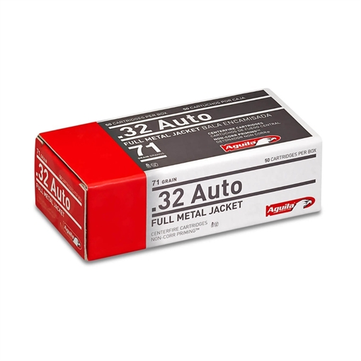 Aguila Ammunition .32 Auto Handgun Ammo - 71 Grain FMJ 50rd Box 1E322110