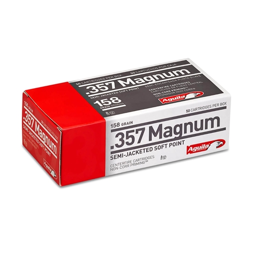 Aguila Ammunition .357 Magnum Handgun Ammo - 158 Grain | Semi-Jacketed Soft Point 1E572823 -