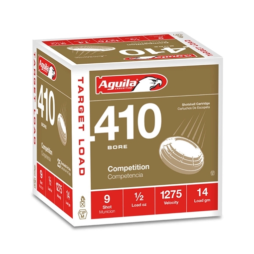 Aguila Ammunition .410 Birdshot 2.5 inch Shotgun Shells - #9 Shot 1/2oz 1275 fps 25rd Box 1CHB4139