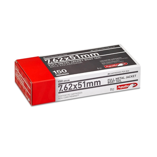Aguila Ammunition 7.62NATO Rifle Ammo - 150 Grain FMJ-BT 20rd Box 1E762110