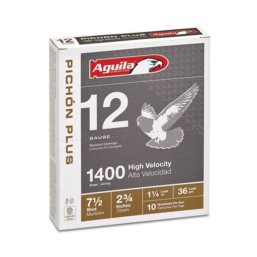 Aguila Ammunition PICHÓN PLUS 12ga Birdshot 2.75 inch Shotgun Shells - #7.5 Shot 1.25oz 1400 fps 10rd Box 1CHB1295