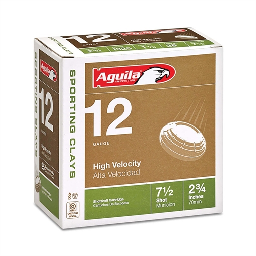 Aguila Ammunition Sporting 12ga Birdshot 2.75 inch Shotgun Shells - #7.5 Shot 1-1/8oz 1325 fps 25rd Box 1CHB1246
