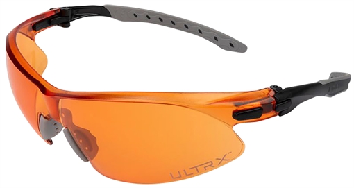 Allen Company ULTRX Keen Safety Glasses, Anti-fog/Anti-scratch, Black/Amber Frame, Amber Lens 4141