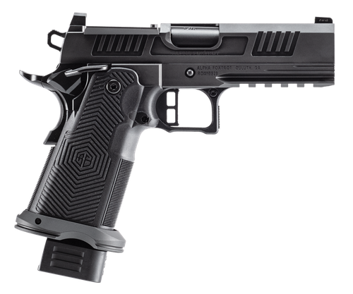 Alpha Foxtrot AF1911 Romulus Compact 9mm 4.25" Bull Ramped Barrel, Optic Ready/Serrated Slide, Black DLC Frame w/Beavertail RMR/RMSc Footprint, 20 Rd