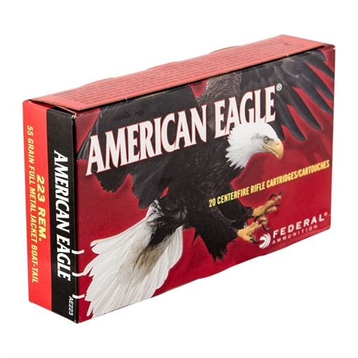 Federal American Eagle Rifle 223Rem 55gr Full Metal Jacket Boat Tail 20 Per Box/25 Case AE223